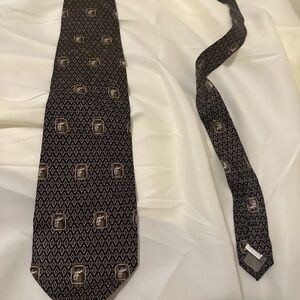 Florida Marlins Elegant Black and Brown Patterned Tie